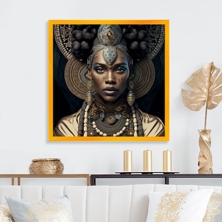 Designart "Tribal African Woman II" African American Framed Art Print